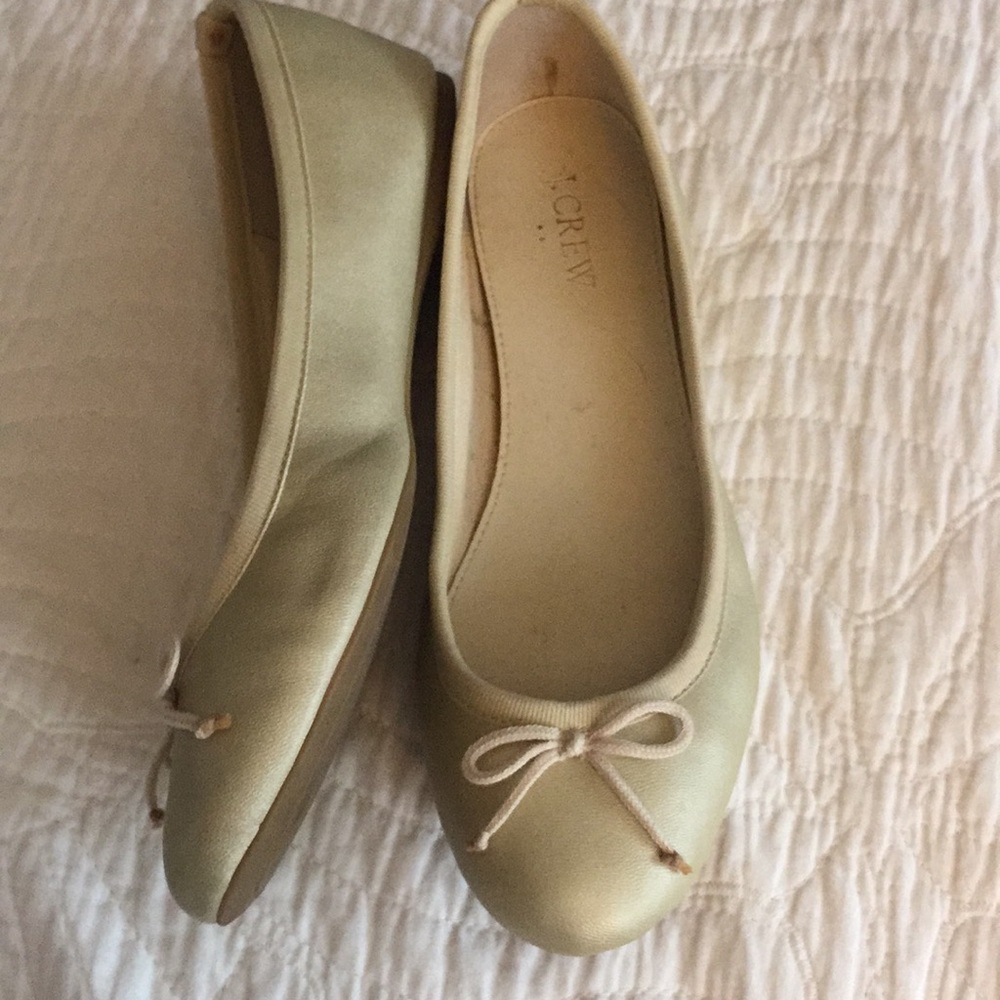 J Crew Flats Gold/Beige Color
